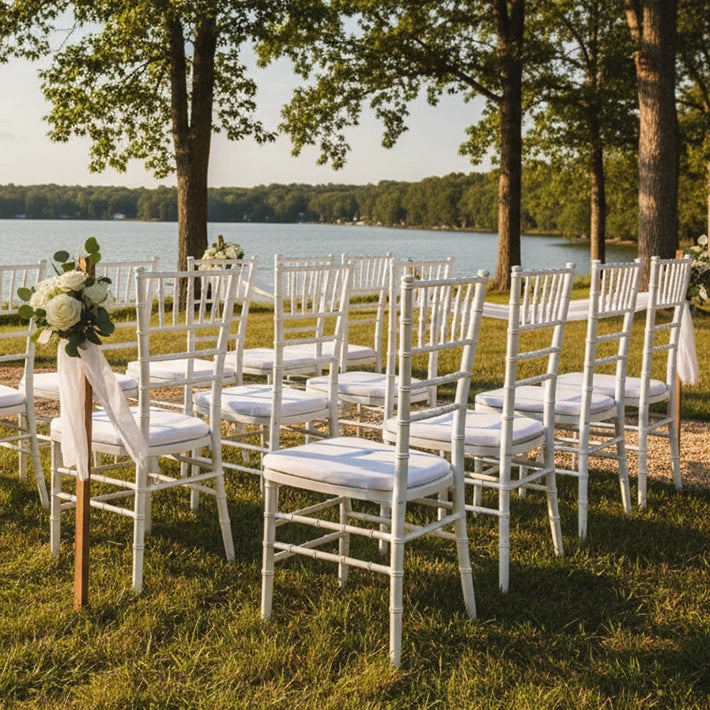 Alt Sillas Chiavari Blanca resistentes para eventos, bodas y ceremonias EME Mobiliario