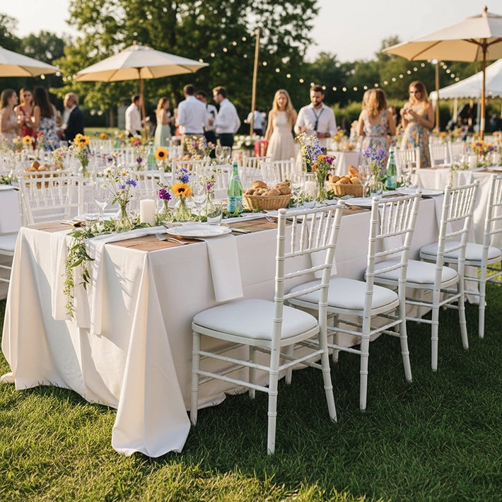 Alt Sillas Chiavari Blanca resistentes para eventos, bodas y ceremonias EME Mobiliario