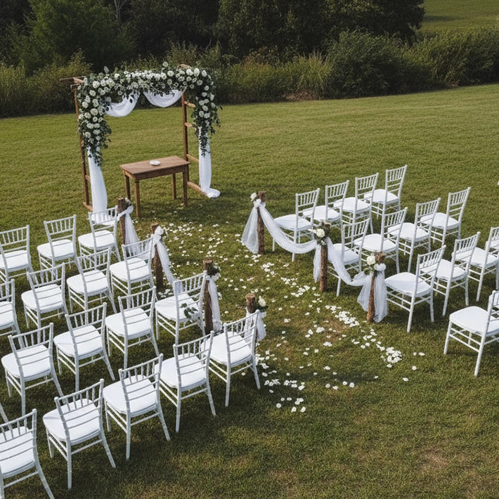 Alt Sillas Chiavari Blanca resistentes para eventos, bodas y ceremonias EME Mobiliario