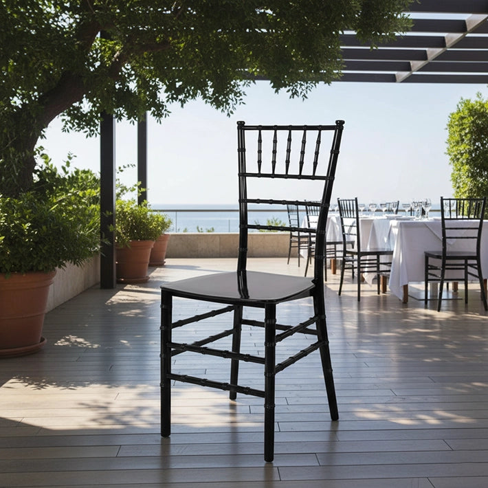 Alt Sillas Chiavari con estructura monoblock de color negro, para eventos y hostelería EME Mobiliario