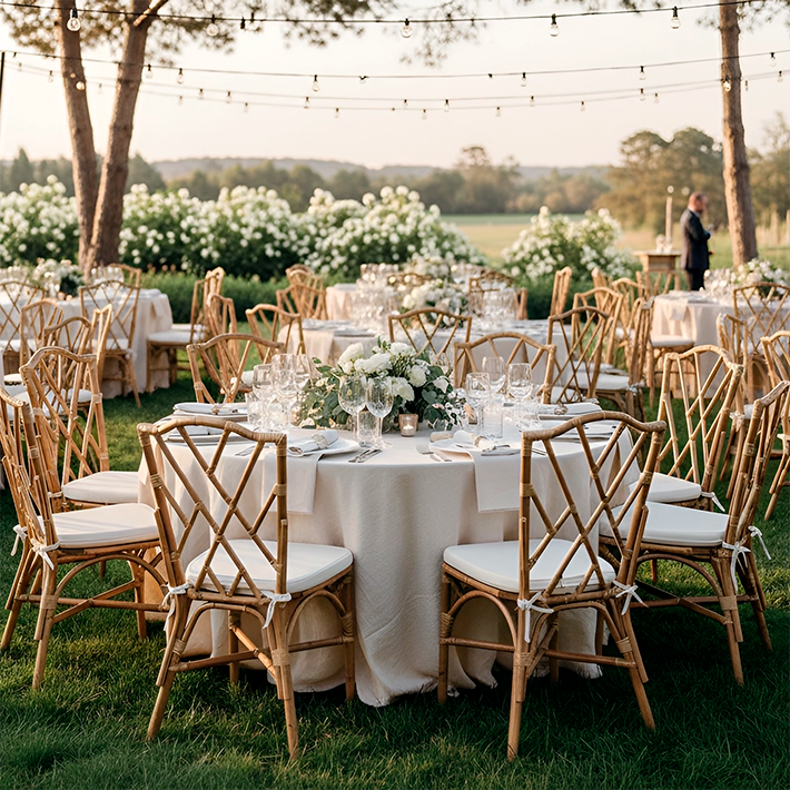 Alt Silla Chippendale fabricada de ratán con estructura apilable Para Eventos EME Mobiliario