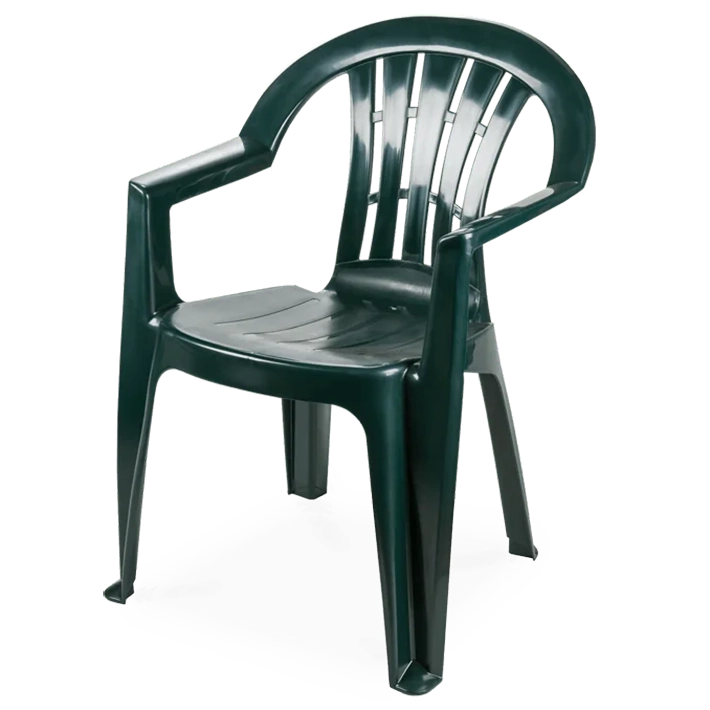 Alt Silla con brazos de color verde Para Eventos y Hostelería con estructura apilable. EME Mobiliario