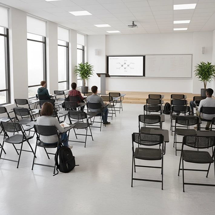 Alt Sillas Con Pala Negra con Rejilla Para Eventos, Conferencias, Aulas de Formación EME Mobiliario