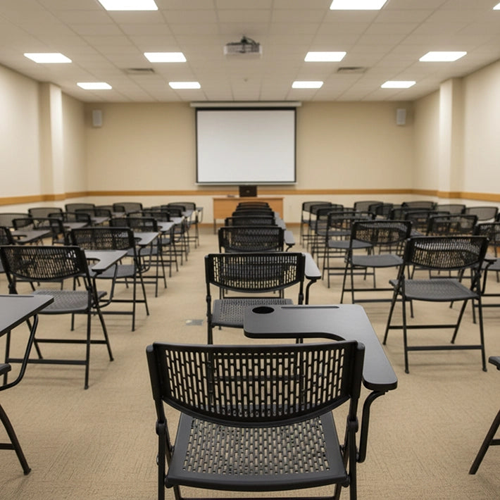 Alt Sillas Con Pala Negra con Rejilla Para Eventos, Conferencias, Aulas de Formación EME Mobiliario