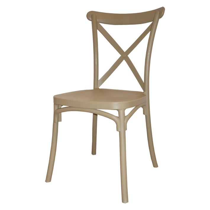 Alt Silla Crossback color arena. Estructura polipropileno. Silla Apilable. EME Mobiliario