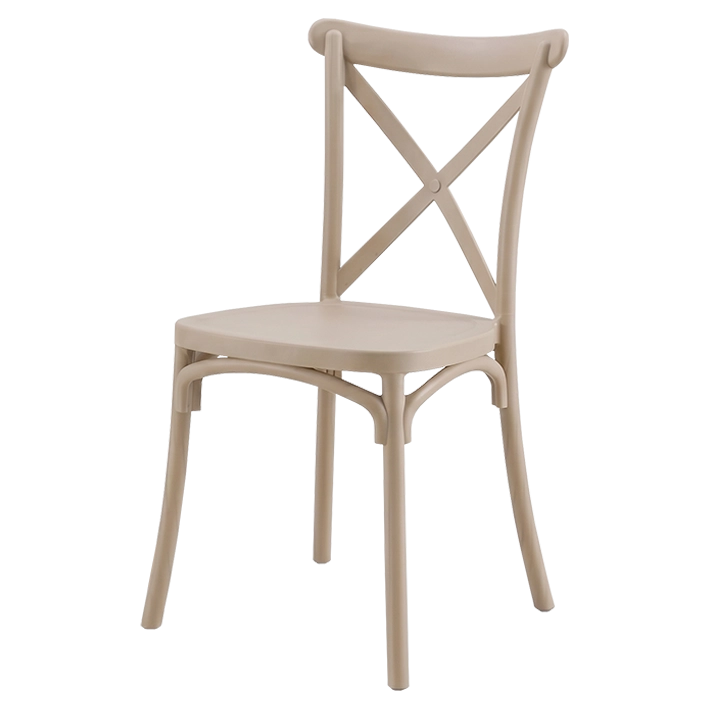 Alt Sillas Crossback de Color Arena fabricadas en polipropileno EME Mobiliario