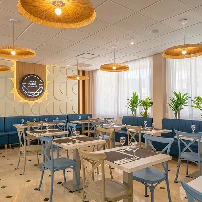 Alt Silla Crossback color arena. Estructura polipropileno. Silla Apilable. EME Mobiliario