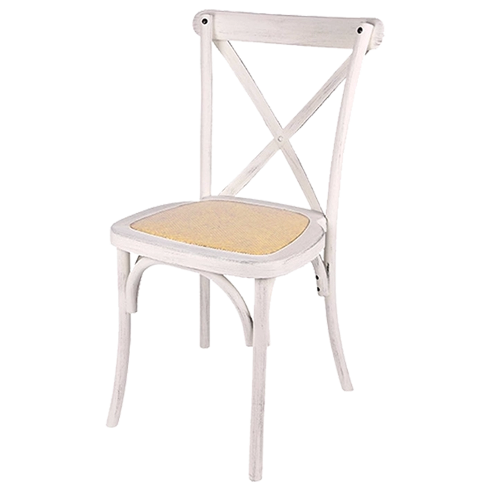 Alt Silla Crossback fabricada en polipropileno Efecto Madera Decapada para Eventos y Hostelería EME Mobiliario 