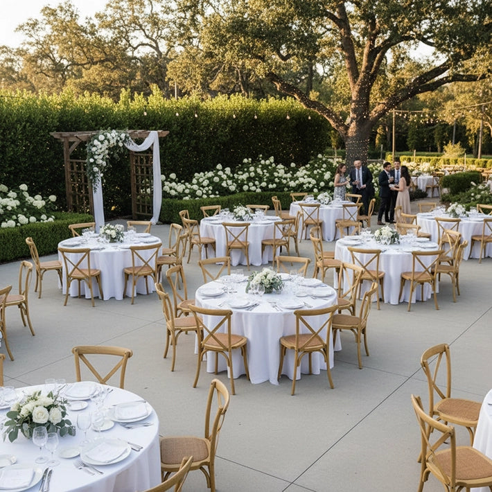 Alt Sillas Crossback Imitación Madera Iroko. Ideal para Eventos y Hostelería EME Mobiliario