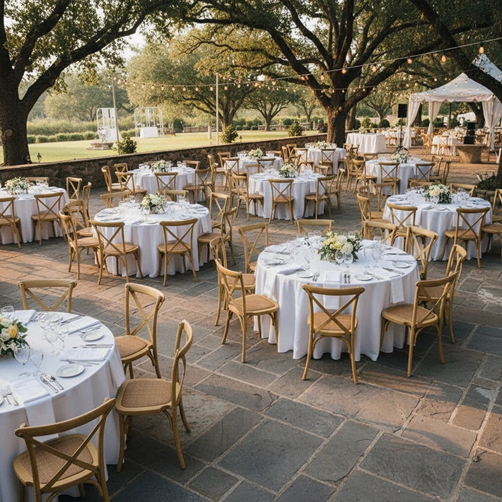 Alt Sillas Crossback Imitación Madera Iroko. Ideal para Eventos y Hostelería EME Mobiliario