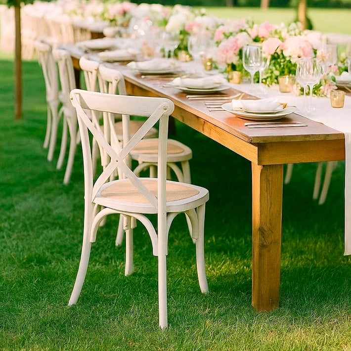 Alt Sillas Crossback De Madera Con Acabado Decapado Para Eventos y Hostelería EME Mobiliario