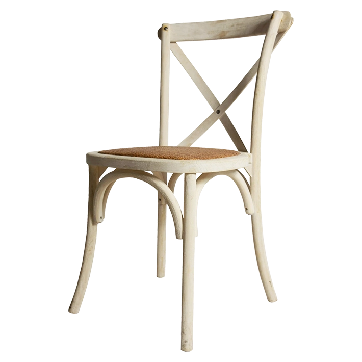 Alt Silla Crossback Madera Decapada fabricada en Madera de Olmo ideal para el uso intensivo profesional. Silla apilable. 