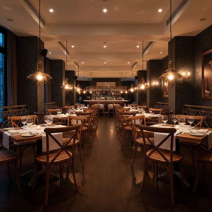 Alt Sillas Crossback De Madera Con Acabado en Nogal Para Restaurantes, Cafeterías... EME Mobiliario