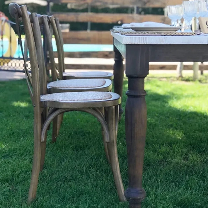 Alt Silla Crossback Madera Oscura fabricada en Madera de Olmo ideal para el uso intensivo profesional EME Mobiliario. Silla Apilable. 