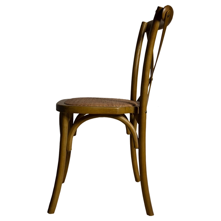 Alt Silla Crossback Madera Oscura fabricada en Madera de Olmo ideal para el uso intensivo profesional EME Mobiliario. Silla Apilable. 