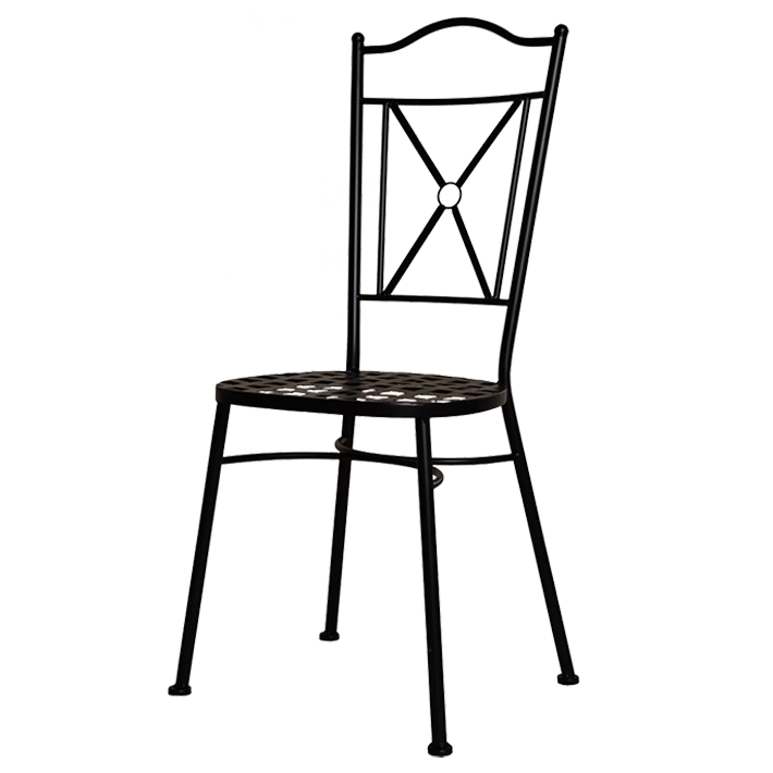 Alt Silla de Forja Negra con un bonito diseño apilable ideal para eventos y hostelería EME Mobiliario 
