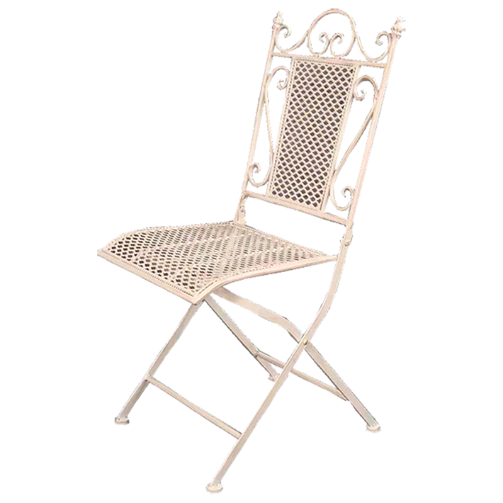 Alt Silla de Forja Plegable Cuadrada con un bonito y original diseño envejecido para eventos y hostelería. 