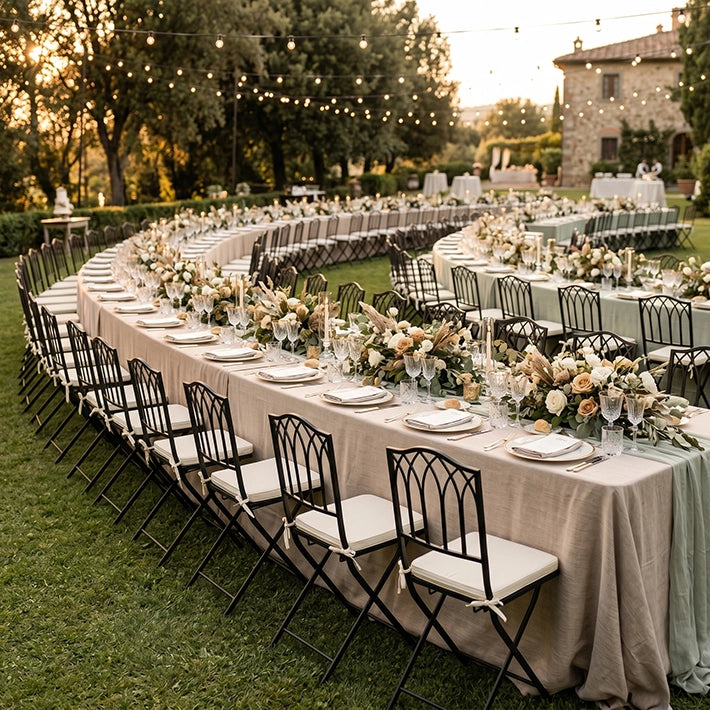 Alt Sillas de Forja Plegables de color Negro, ideal para usos profesionales en el sector de eventos EME Mobiliario