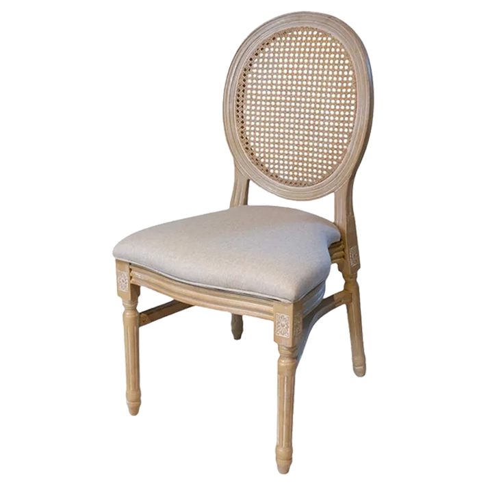 Alt Sillas Luis XVI Imitación Madera con respaldo de Ratán EME Mobiliario