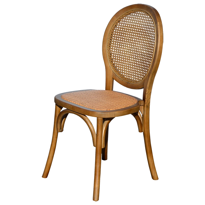 Alt Silla De Madera con forma de medallón fabricada de madera de olmo con estructura  apilable EME Mobiliario