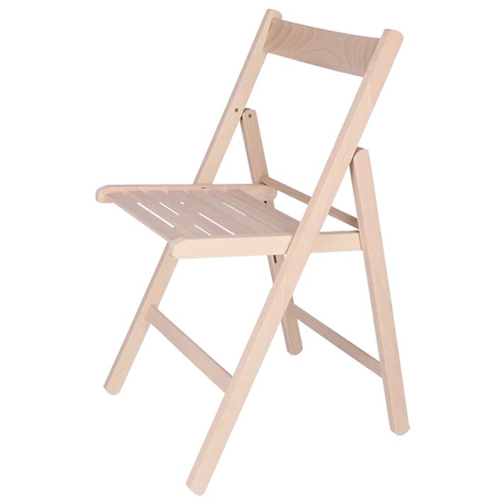 Alt Silla de Madera Plegable sin barniz fabricada en madera de haya perfecta para usar en eventos y hostelería