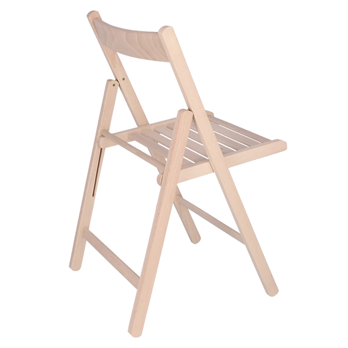 Alt Silla de Madera Plegable sin barniz fabricada en madera de haya perfecta para usar en eventos y hostelería