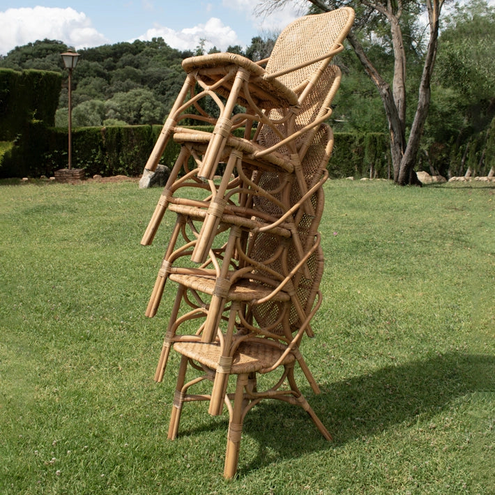 Alt Sillas De Ratán con estructura apilable Para Eventos y Hostelería EME Mobiliario