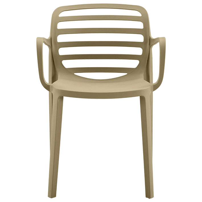 Alt Silla para hostelería de color Arena con respaldo de rejilla y reposabrazos EME Mobiliario