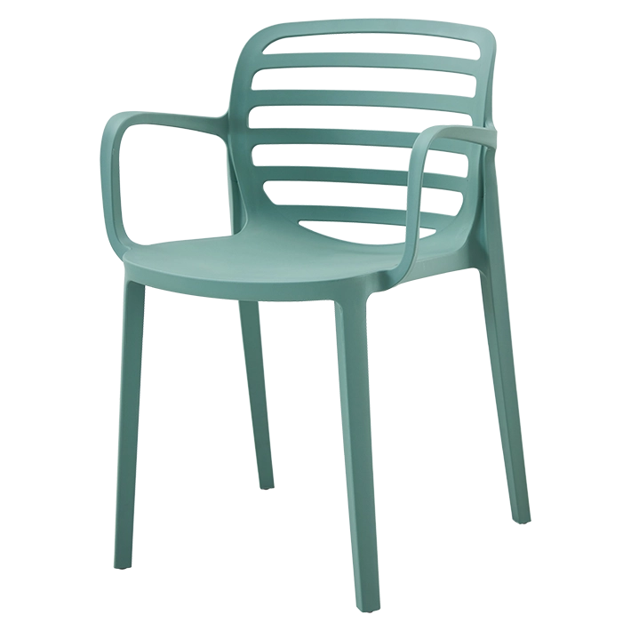 Alt Silla para hostelería de color Verde con respaldo de rejilla y reposabrazos EME Mobiliario