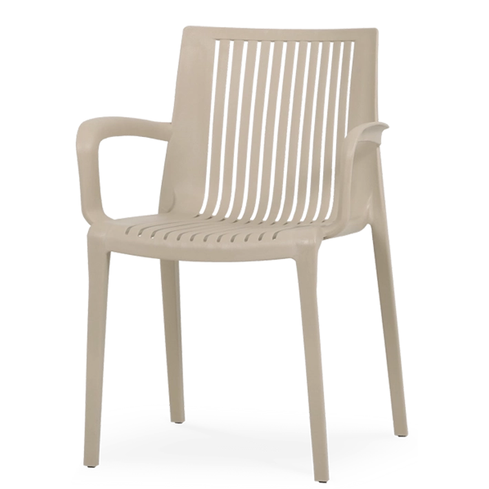 Alt Silla terraza Taupe fabricada 100% en polipropileno con un diseño apilable ideal para el uso intensivo profesional 