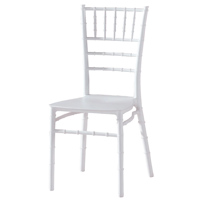 Alt Silla Tiffany Basic Blanca diseño monoblock en una sola pieza en polipropileno para eventos y hostelería. 