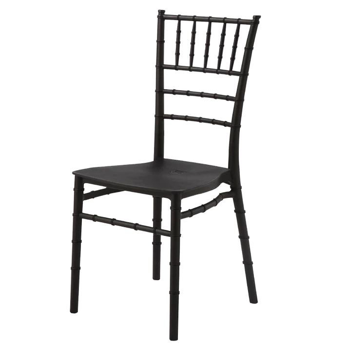 Alt Silla Tiffany de color negra con estructura apilable y fabricada en polipropileno EME Mobiliario