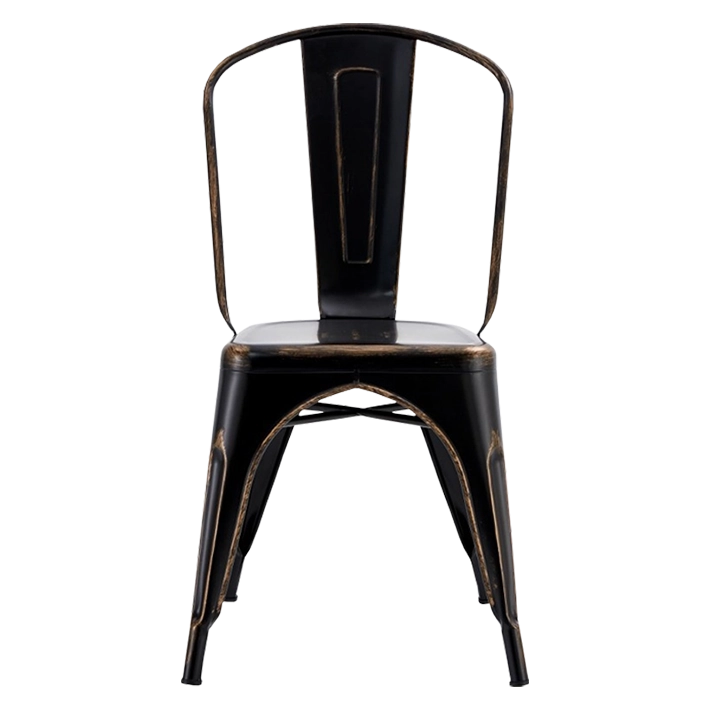 Alt Silla Tolix Vintage Negra fabricada en acero galvanizado con diseño apilable para uso intensivo profesional