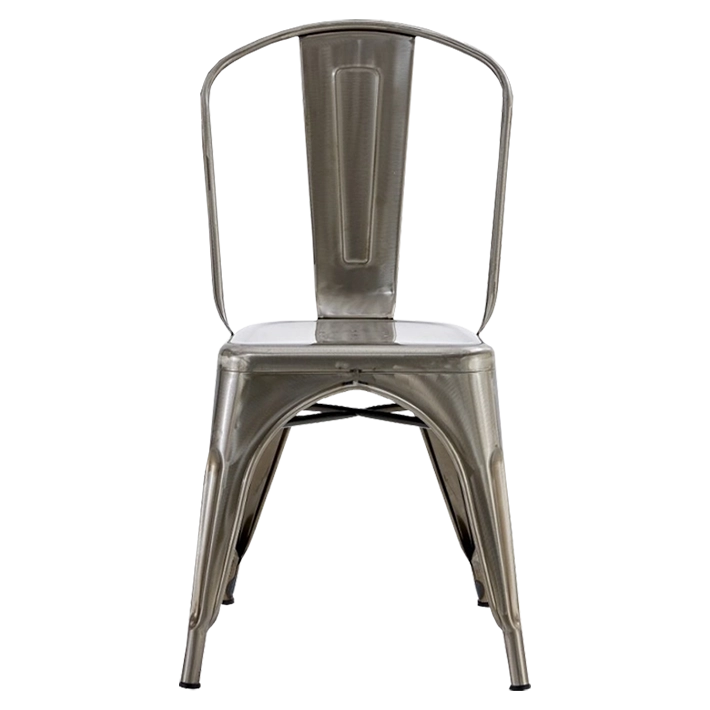 Alt Silla Tolix Plata Vintage fabricada en acero galvanizado con un diseño apilable ideal para el uso intensivo profesional