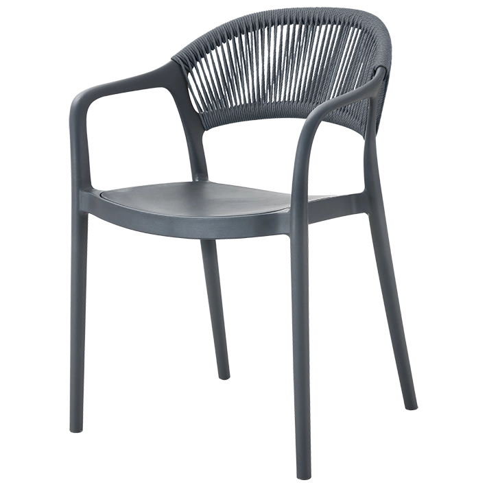 Alt Silla de Hostelería de color Antracita con respaldo de cuerda EME Mobiliario