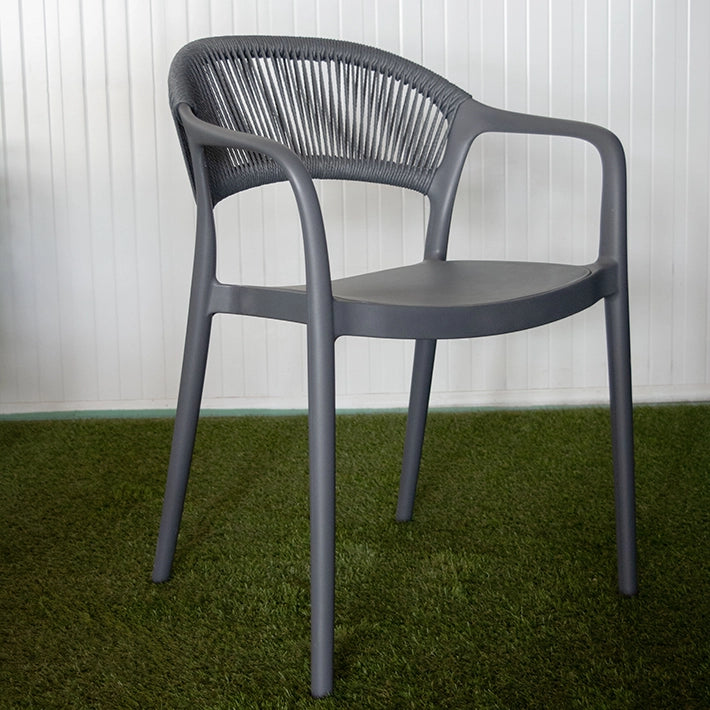 Alt Silla para hostelería de color antracita con un respaldo de cuerda EME Mobiliario