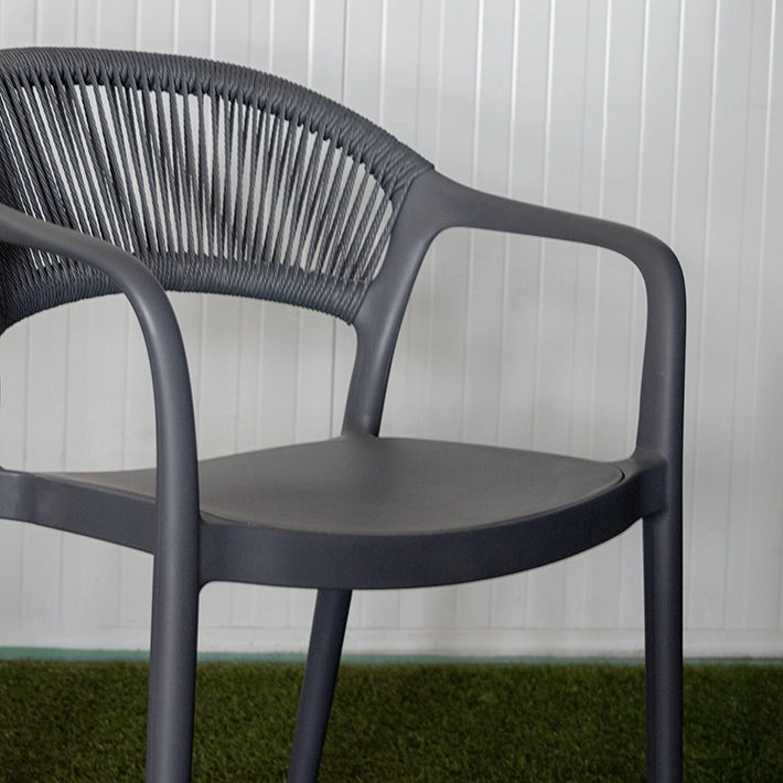 Alt Silla para hostelería de color antracita con un respaldo de cuerda EME Mobiliario