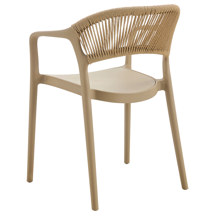 Alt Silla para hostelería, de color arena con un respaldo de rejilla EME Mobiliario