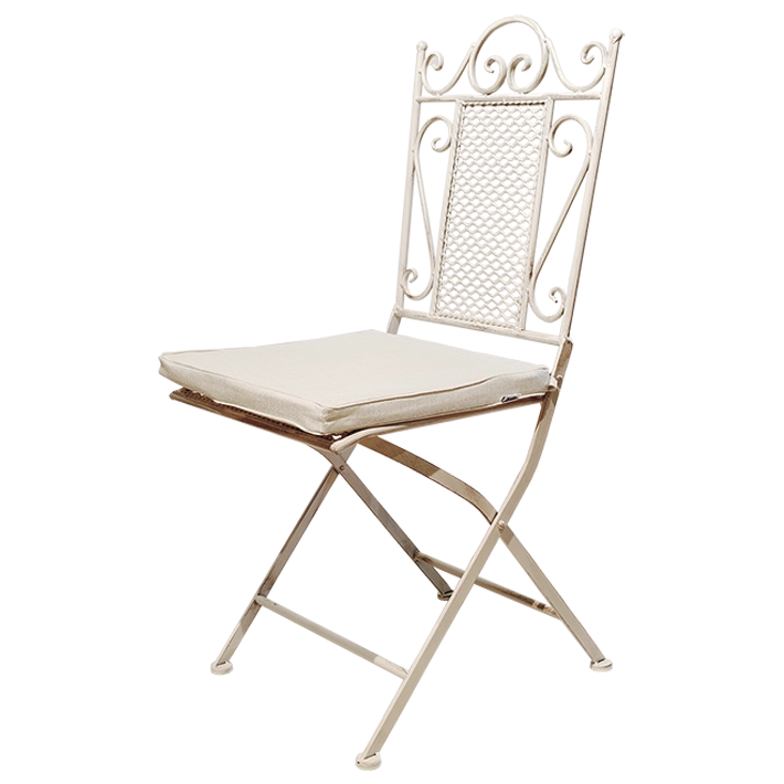 Alt Silla de Forja Plegable Cuadrada con un bonito y original diseño envejecido para eventos y hostelería. 