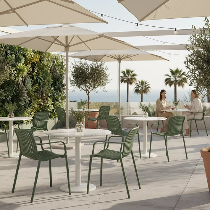 Alt Sillas Capri Color Verde Para Terrazas y Exteriores EME Mobiliario