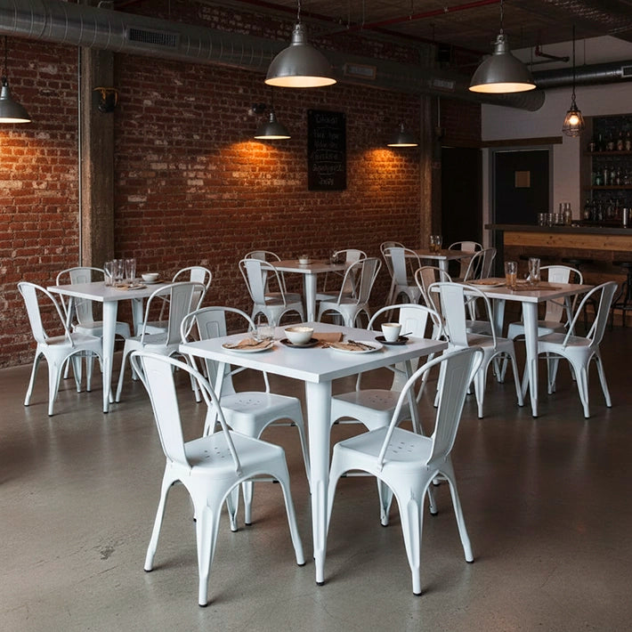 Alt Sillas De Estilo Industrial Blanco Para Hostelería EME Mobiliario