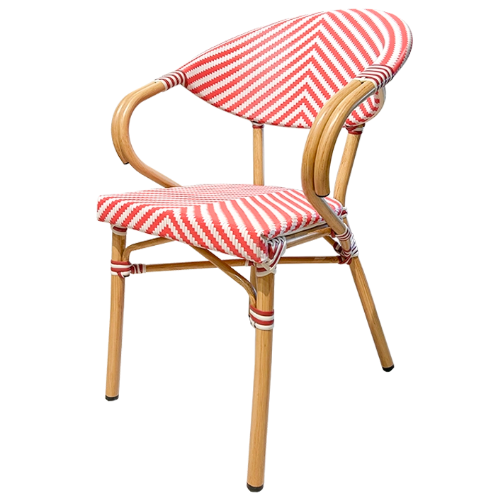 Alt Sillón Paris Rojo con estructura fabricada en aluminio, Mobiliario ideal Para Hostelería EME Mobiliario