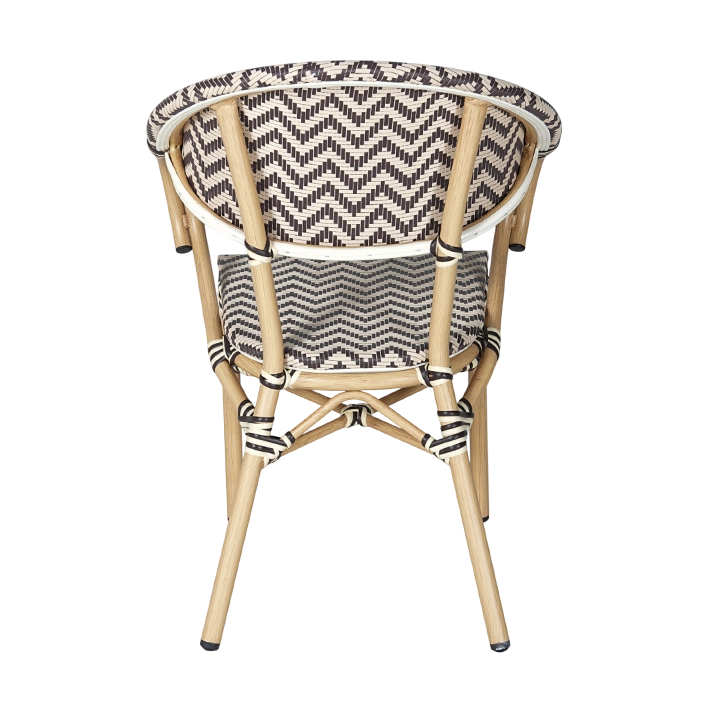 Sillón Cannes Marrón fabricado en aluminio imitación ratán y textilene trenzado al más puro estilo parisino