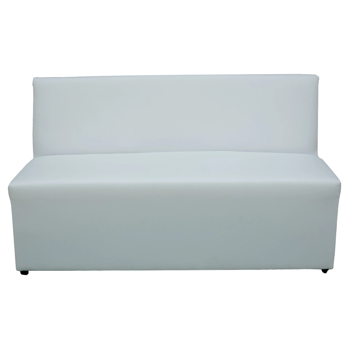 Alt Sillón Polipiel 155cm con estructura de acero y tapizado en polipiel en color blanco ideal para salas de fiestas,etc EME Mobiliario 