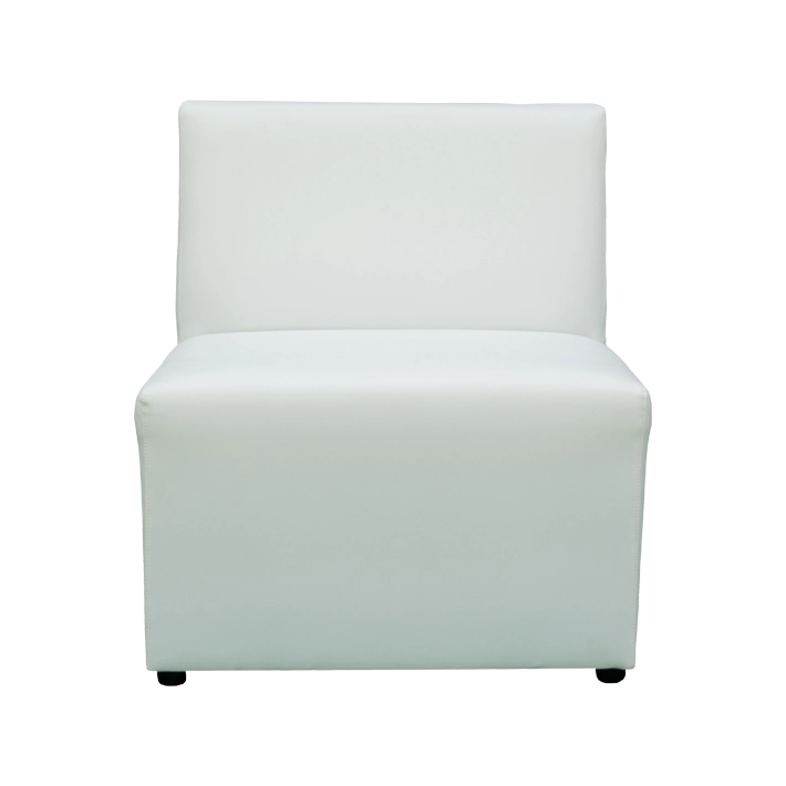 Sillón Polipiel 75cm con estructura de acero y polipiel blanco, ideal para salas de fiestas, discotecas, etc. EME Mobiliario 