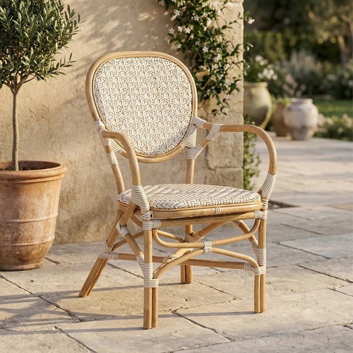 Sillón Bistró Ratán Blanco