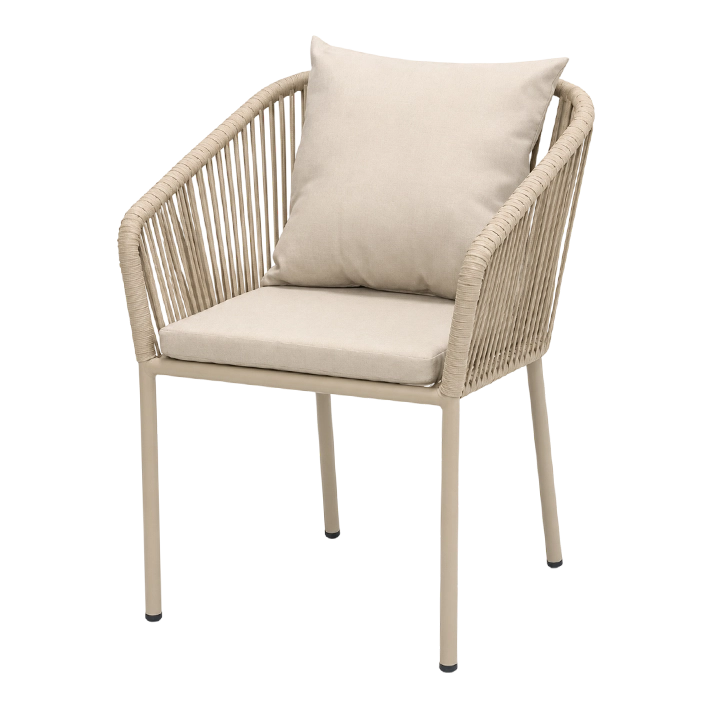 Sillon Merano Beige fabricado en acero perfecto para usar en exterior