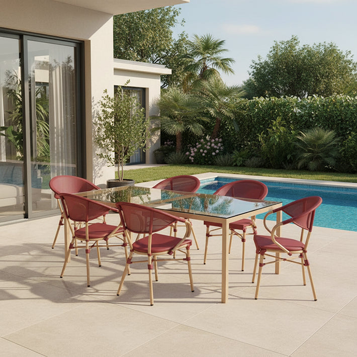 Alt Sillas Nantes Burdeos ideales para exteriores y usos exteriores en el sector de la hostelería EME Mobiliario