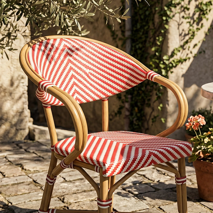 Alt Sillón París Rojo de estilo parisino con diseño de espiga trenzado EME Mobiliario