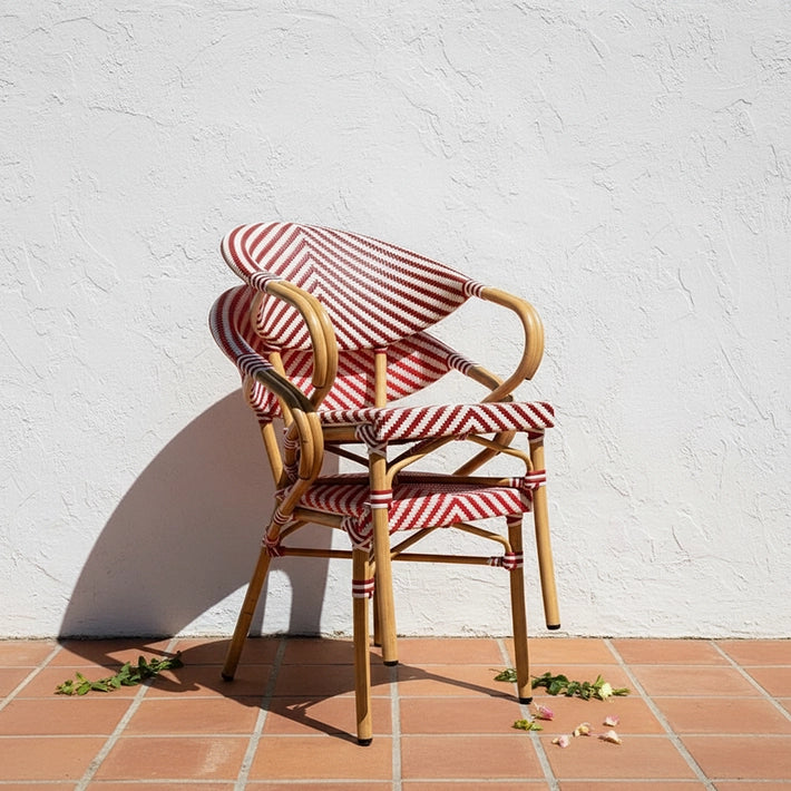  Sillones De Estilo Parisino con Estructura Aluminio Apilable
